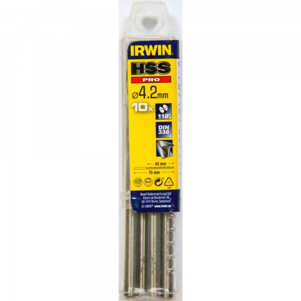 HSS DIN338 4,2x43/75mm 10ks
