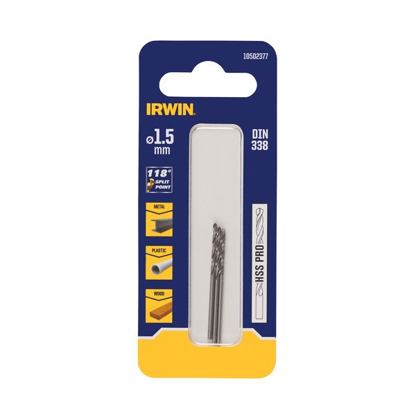 HSS DIN338 1,5x18/40mm cyl (3ks)