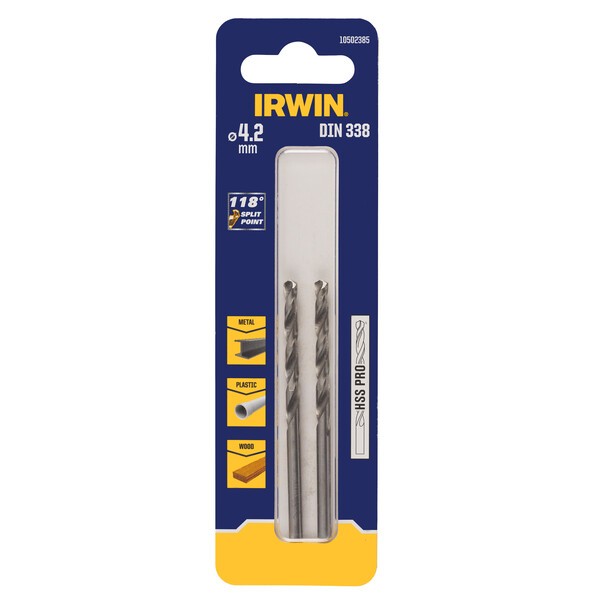 HSS DIN338 4,2x43/75mm cyl (2ks)