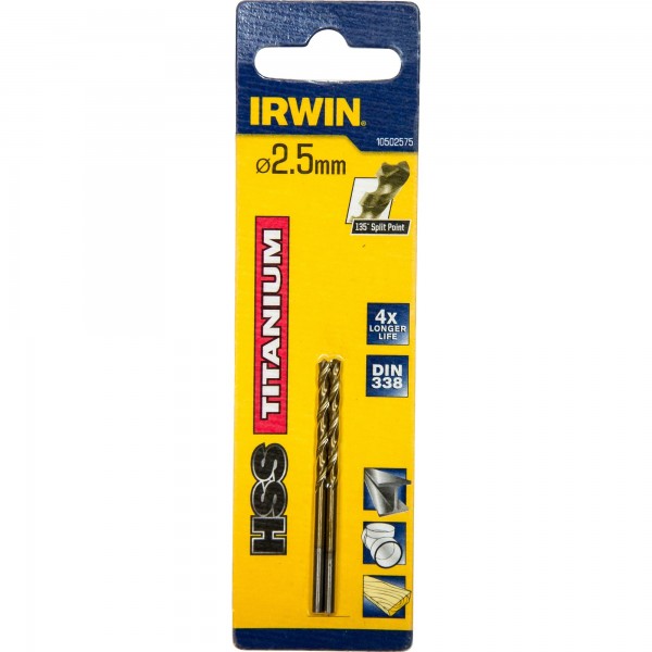 HSS DIN338 TIN 2,5x30/57 valcov