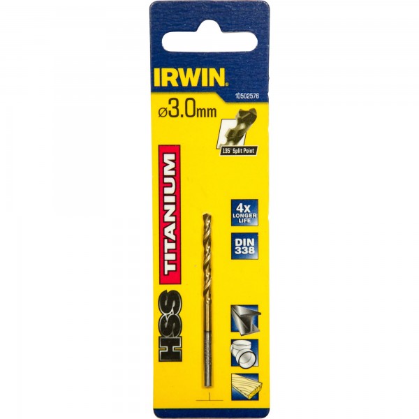 HSS DIN338 TIN 3,0x33/61 cyl