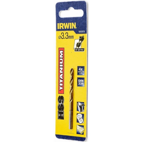 HSS DIN338 TIN 3,3x36/65 cyl