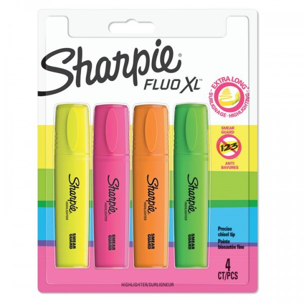 Sharpie Fluo XL mix 4 barev zvýrazňovač