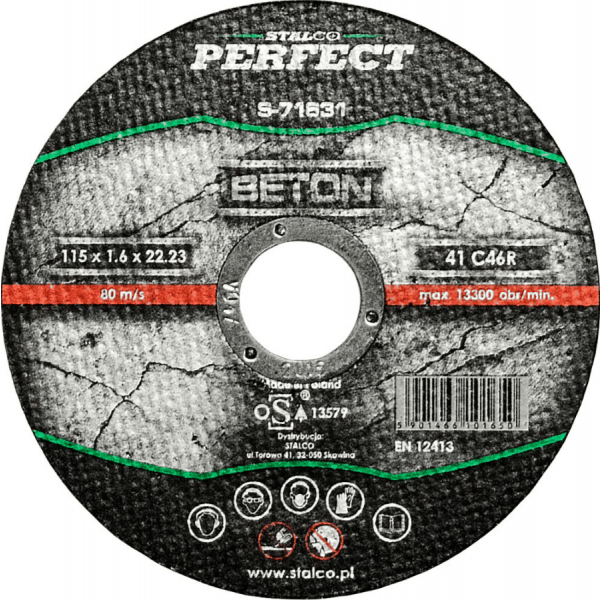 Kotouč řezný na beton-rovný 115x1,6x22,23 mm