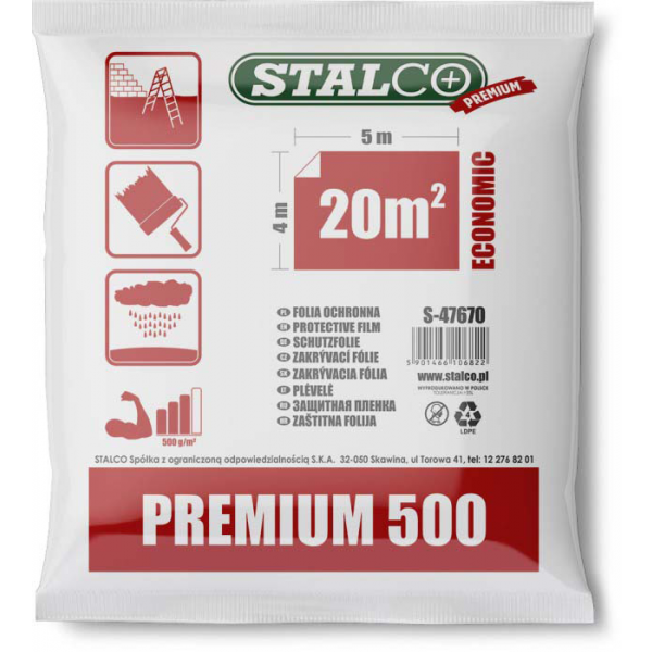 Fólie ochranná 4x5 m; LDPE; 500 g; extra pevná