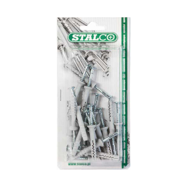 Hmoždinka s límcem 6x80 mm, vrut 3,8x84mm/11 ks