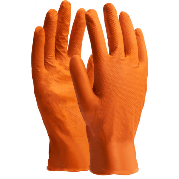 Rukavice nitrilové NITRAX GRIP ORANGE 9 oranžové