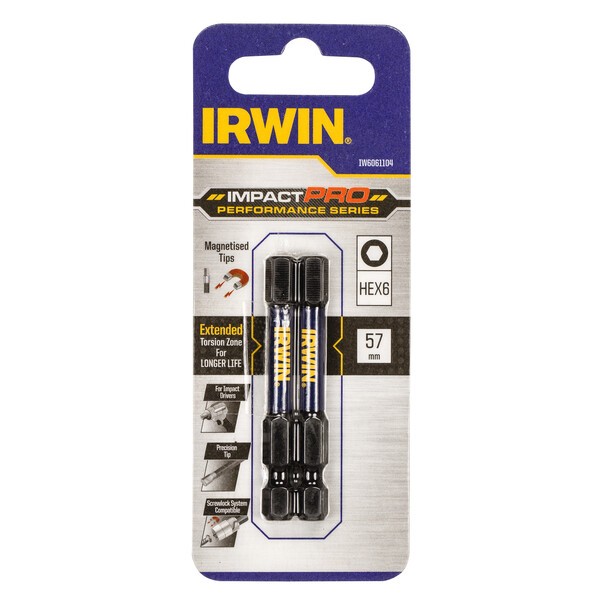 IRWIN IMPACT PERFORMANCE 57 mm HEX 6 mm 2ks/blistr