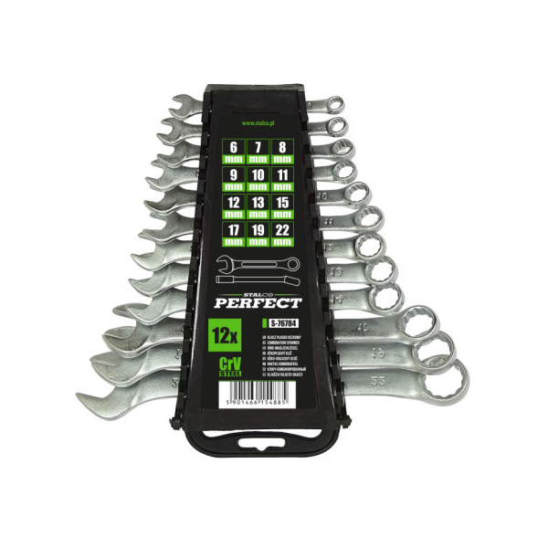 Klíč očkoplochý leštěný sada 12 ks:  6-32 mm