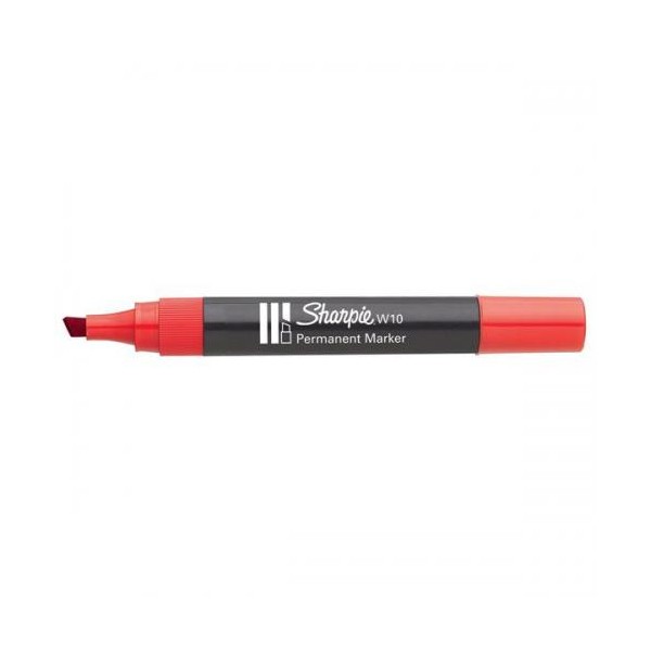 Sharpie W10 red/červený/plochý hrot