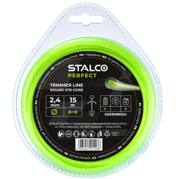 Struna žací kulatá Round XTR Core 2,4mmx15m