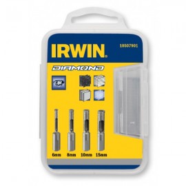 IRWIN Sada diamantových vrtáků 6, 8, 10, 15 mm