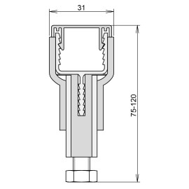Athmer Dělící práh ETS-40 S 715 mm bezfalc. dveře