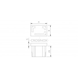 Koncová krytka plochá, na madlo 30x30x2,0 mm